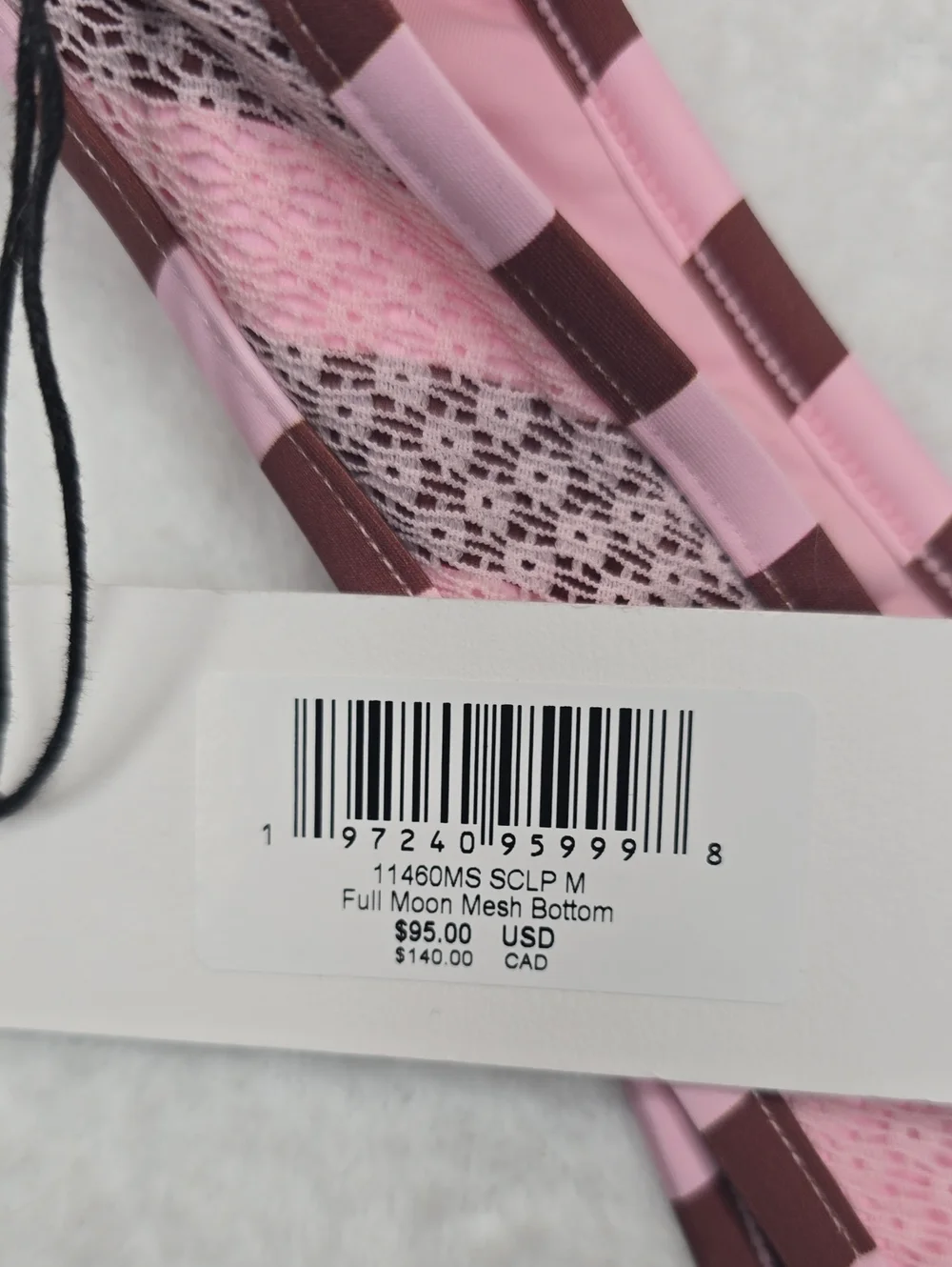 Frankies Bikinis Full Moon Striped Bikini Bottom Sz Med NWT